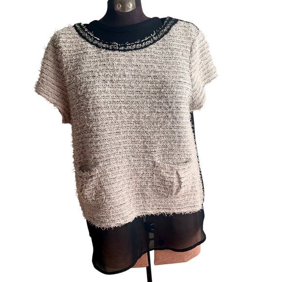 Princess Vera Wang Textured Tweed Knit Top – XL - Picture 1 of 7